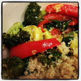 Whole wheat couscous with roasted veggies