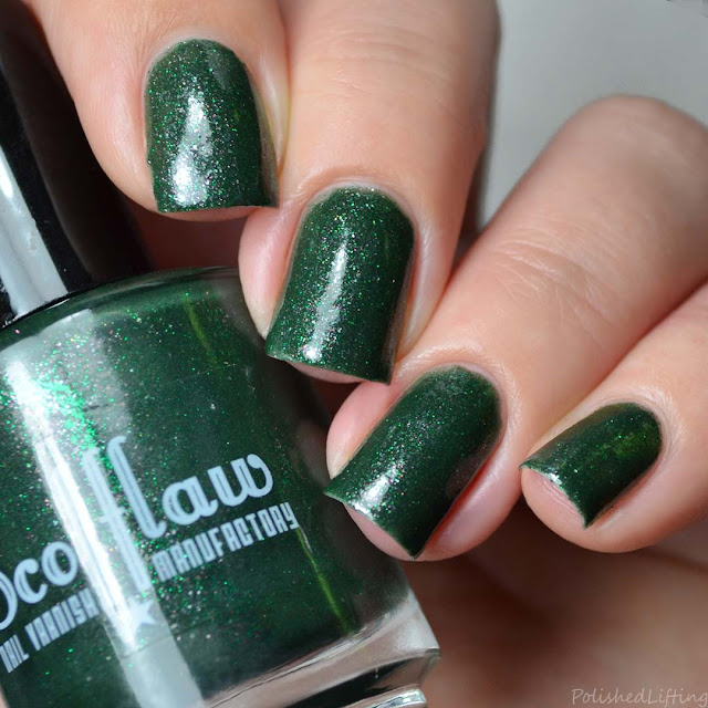 green micro glitter nail polish