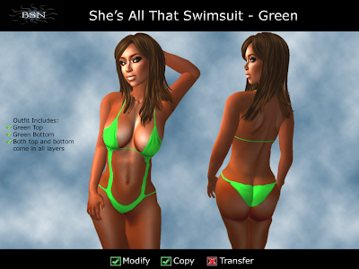 BSN She's All That Swimsuit - Green