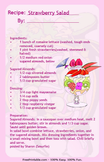 strawberry salad free printable recipe