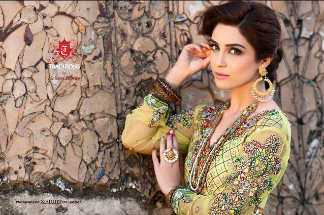 Maya Ali Photoshoot for Traditions by Saleem Fabrics