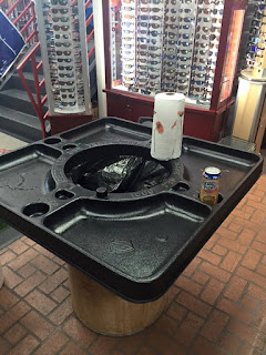 This Unique Table Has A Trash Hole Installed In The Middle To Quickly Throw Away Crab, Lobster, Or Crawfish