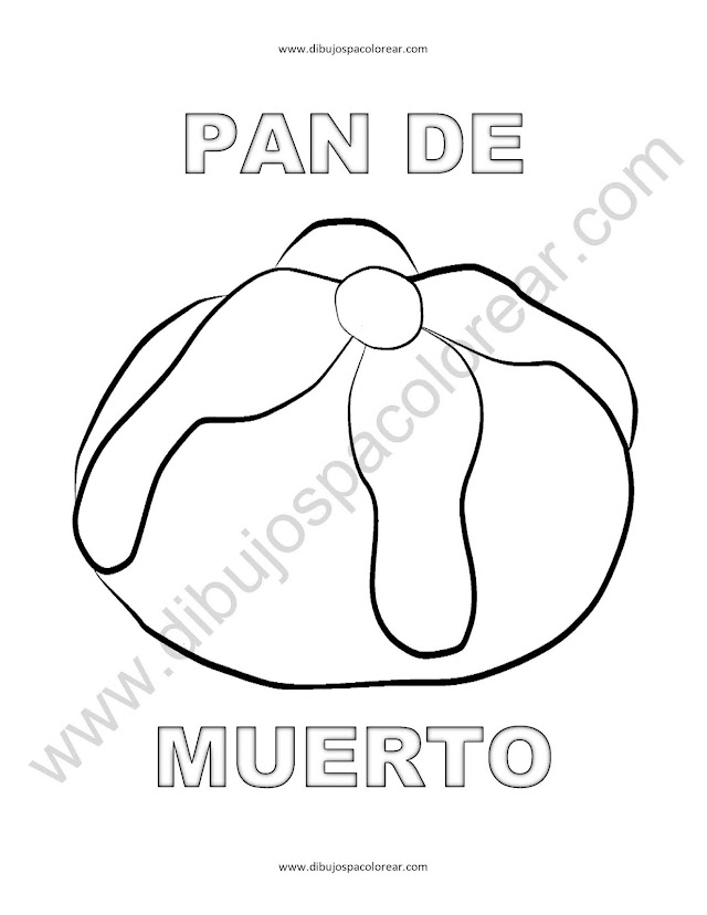 Pan de muerto para colorear