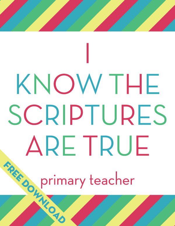 "I Know the Scriptures are True" 2016 Primary Theme Binder Covers