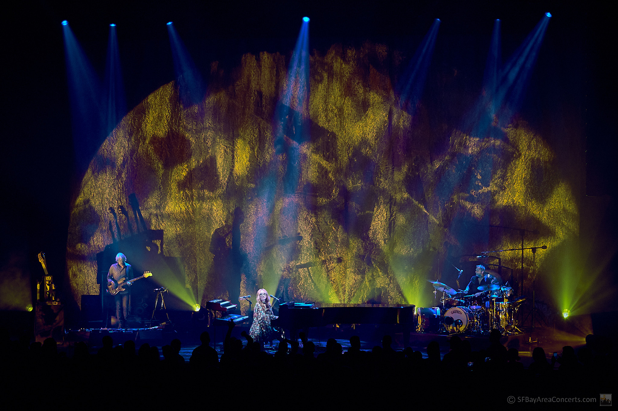 Jon Evans, Tori Amos, and Ash Soan @ the Paramount Theater (Photo: Kevin Keating)