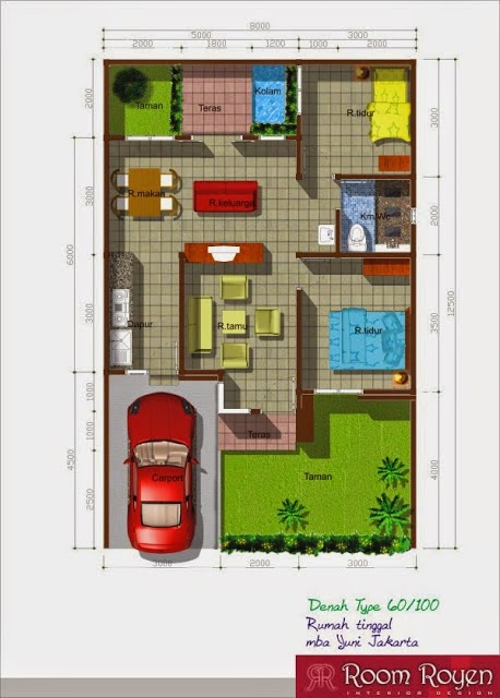 42 Gambar dan Denah Rumah Minimalis  Type  60 