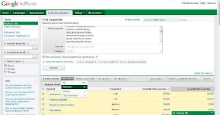 Figure 1.0 - Downloading search terms as CSV file from Google Adwords.