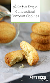 4 Ingredient Coconut Cookies Recipe - gluten free, vegan, paleo, sugar free, healthy dessert recipes