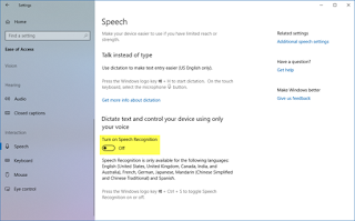 Cara menonaktifkan fitur Speech Recognition di Windows 10
