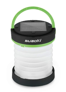 SUAOKI Led Camping Lantern Lights Rechargeable Battery (Powered by Solar Panel and USB Charging) Collapsible Flashlight for Outdoor Hiking Tent Garden (Emergency Charger for Phone, Water-Resistant)