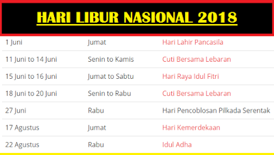 gambar hari libur nasional 2018