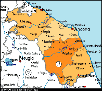 Mappa dell Marche Provincia