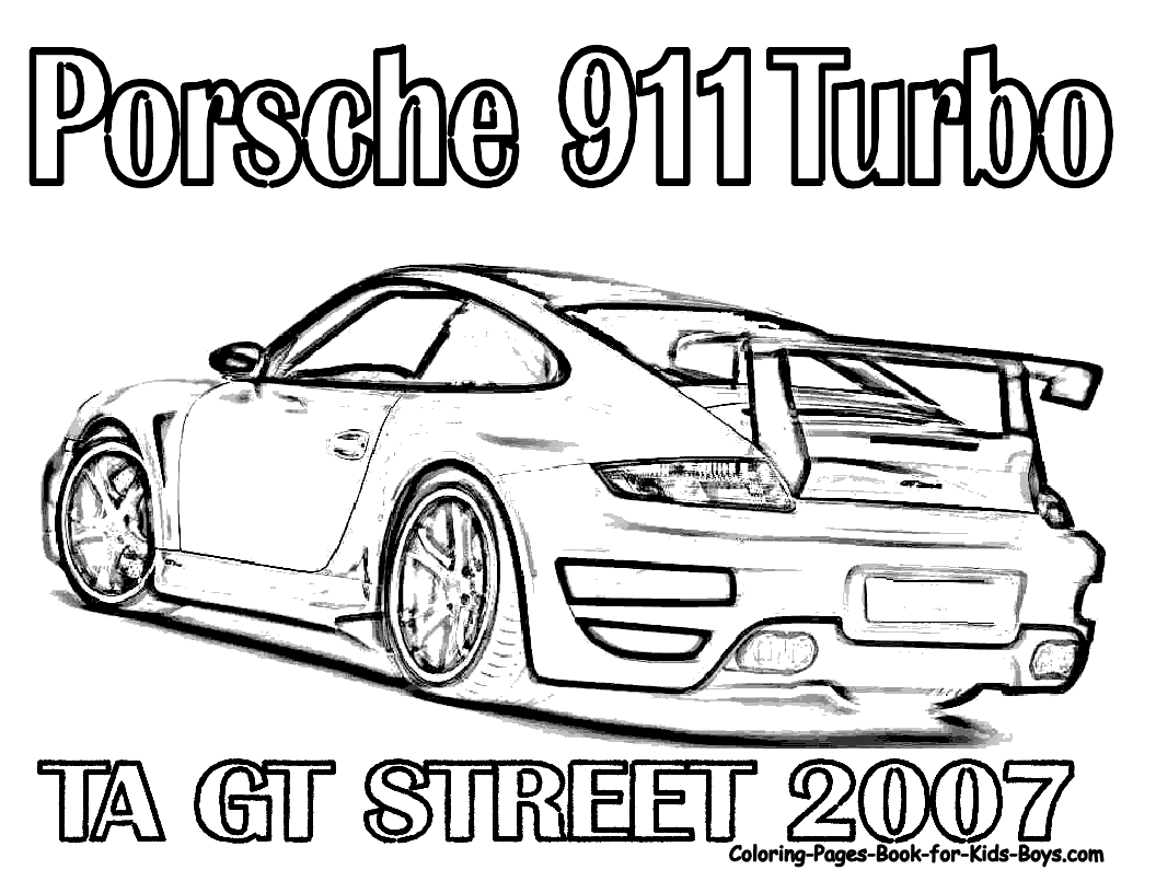 Printable Coloring Page of Porsche 911 TA GT Street 2007 >> Disney