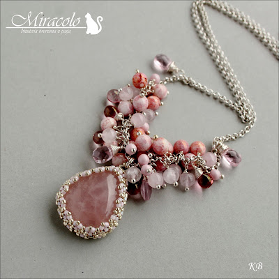 Miracolo, kwarc różówy, pink quartz, quartz pendant