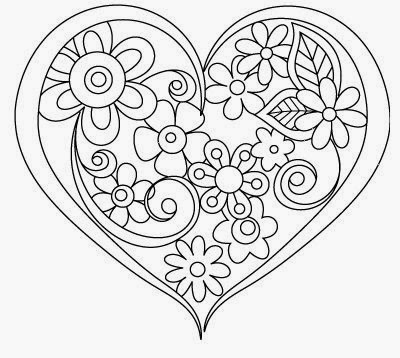 Coloring Pages Of Flowers And Hearts 7