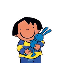 Klaspop Anna en haar knuffel Konijn