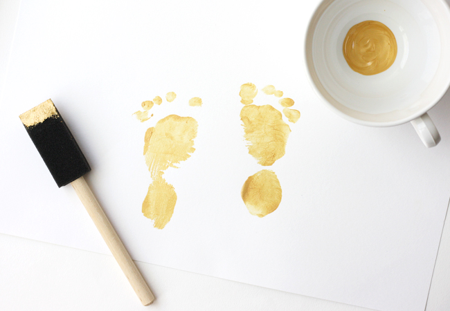 gold baby feet diy 6