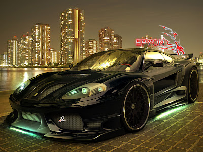 black-ferrari-wallpapers-on-city