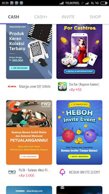 CashTree apikasi android penghasil Pulsa dan Smartphone