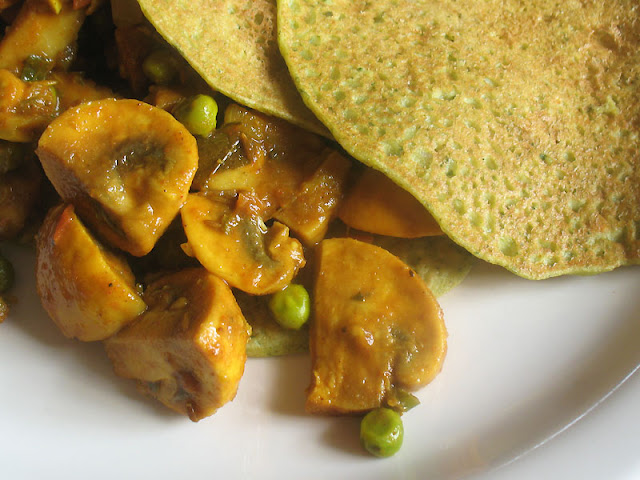 millet crepes stuffed alongside mushrooms