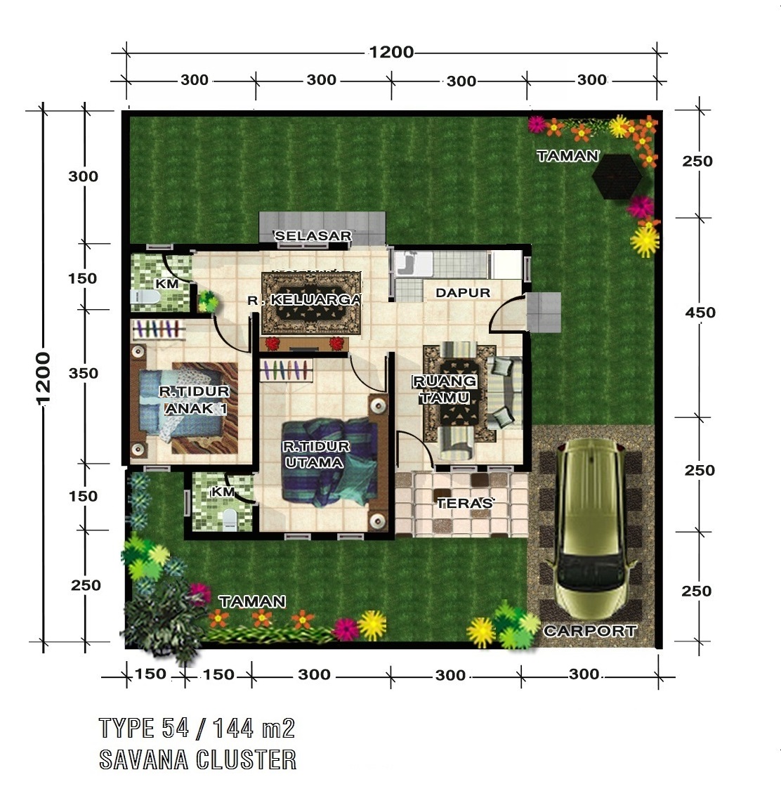 Desain Denah  Rumah  Minimalis  Type 54 Wallpaper Dinding