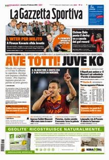 La Gazzetta dello Sport del 17 Febbraio 2013 | ISSN 1120-5067 | TRUE PDF | Quotidiano | Sport
La Gazzetta dello Sport è un quotidiano sportivo italiano, con sede a Milano. Insieme al Corriere dello Sport - Stadio e Tuttosport, è uno dei tre principali giornali sportivi d'Italia. È il primo quotidiano sportivo per numero di lettori nell'Italia centro-settentrionale, ed uno dei maggiori quotidiani italiani per tiratura e diffusione.