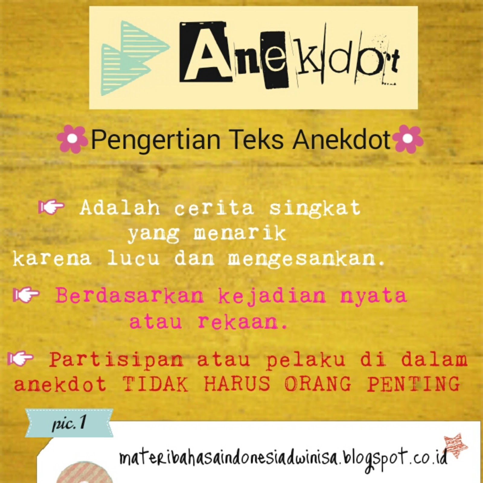 Carabos PENGERTIAN ANEKDOT Anekdot Adalah