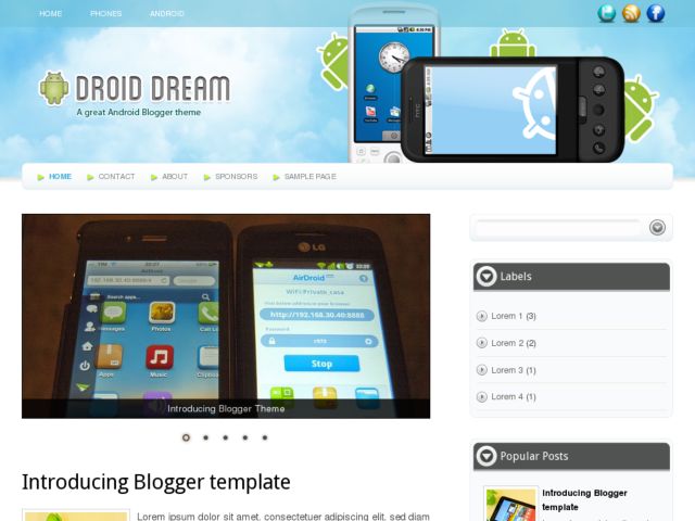 Droid Dream Blogger Template