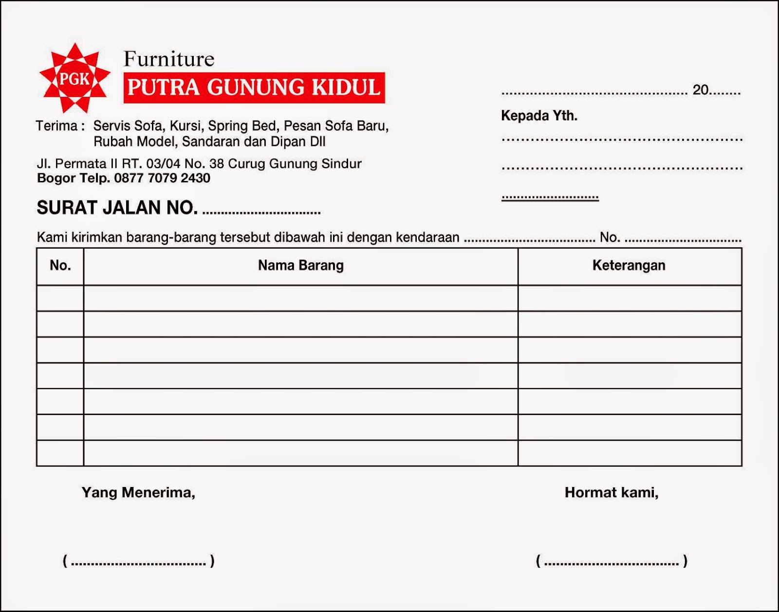 Surat Makluman Pembelian Buku