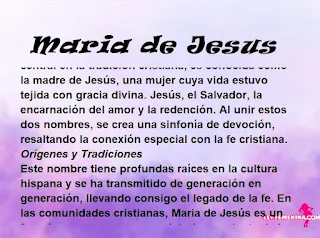 ▷ Significado del nombre Maria de Jesus