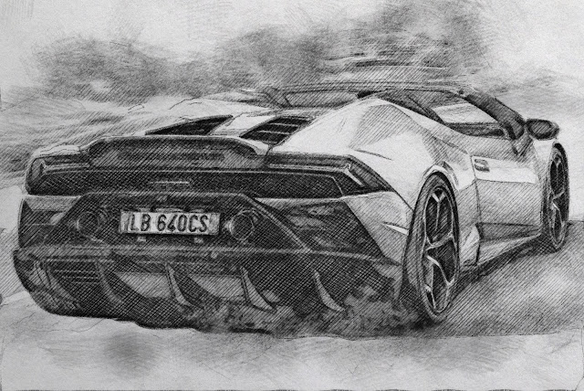 lamborghini huracan evo spyder rear exterior sketch