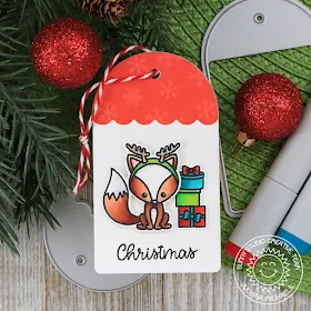 Sunny Studio Stamps: Build A Tag No 1 Foxy Christmas Holiday Cheer Christmas Tag Set by Juliana Michaels