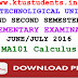 Question Paper for Calculus MA101-Supplementary Examination June/July 2016