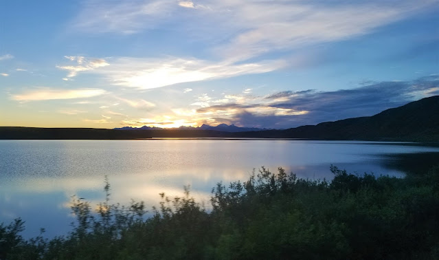 sunset over the summit lake on our way down to Chitina copper river