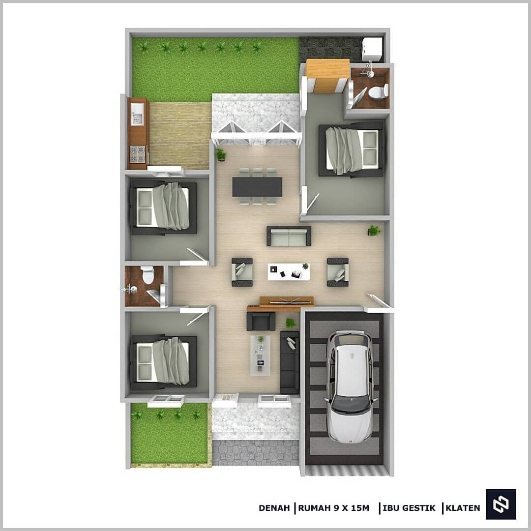 Kumpulan Denah Rumah 3 Kamar Terbaru Untuk Rumah Minimalis Modern