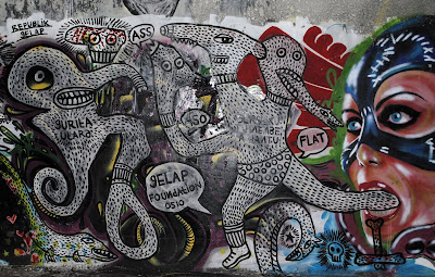 graffiti monsters, wall street graffiti