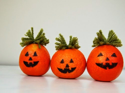 Calabazas de Halloween con mandarinas 