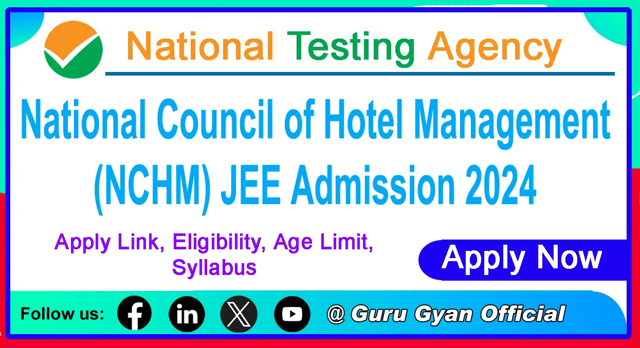 NTA NCHM JEE Online Form 2024