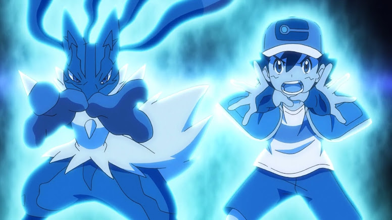 Aura Mega Lucario e Ash