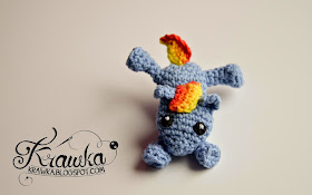Krawka: Crochet hair clip - My little Pony - Rainbow Dash - free pattern to make it Yourself
