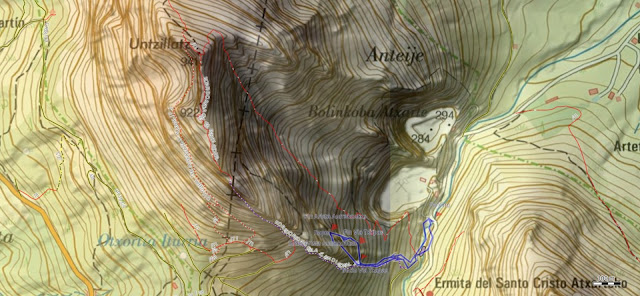 Mapa Arista Arrukoatxa y Via Txapas