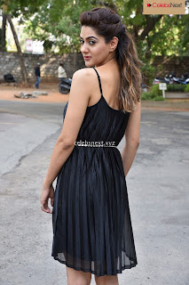 Sakshi Choudhary in Sleeveless Deep Neck Short Black Dress Stunning Beauty .XYZ Exclusive 11.JPG