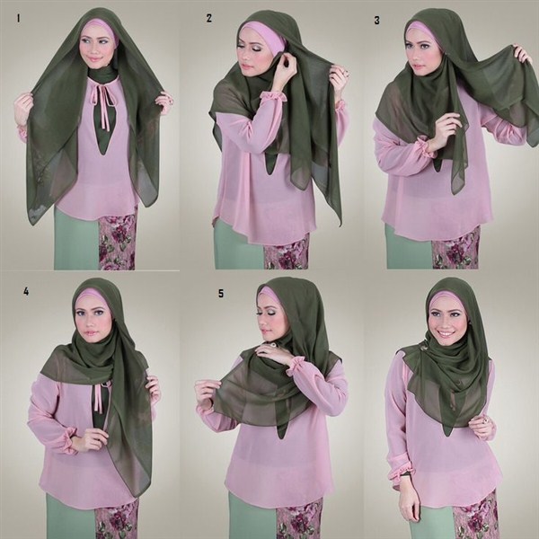 tutorial hijab segi empat untuk kebaya terbaru