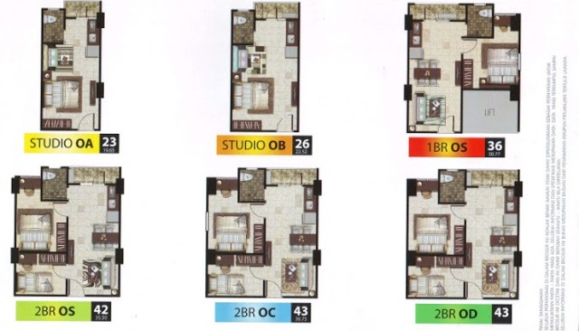 type unit apartemen oak tower sky garden kelapa gading