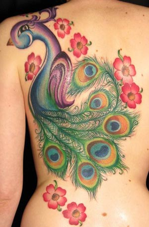 Sexy Girls Full Peacock Tattoos
