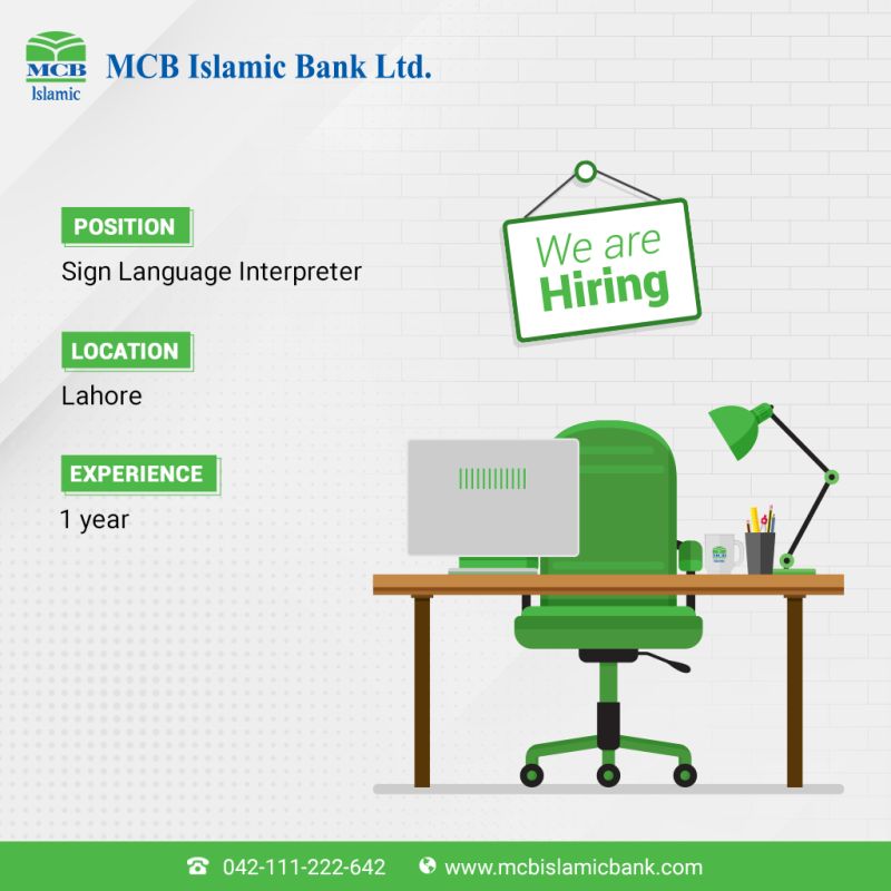 MCB Islamic Bank Jobs for Sign Language Interpreter
