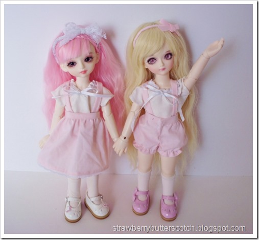 Cute pink outfits for yosd sized ball jointed dolls.