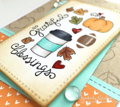 Fall Favorites | by Kimberly Rendino |  handmade card | football | pumpkins | coffee | kimpletekreativity.blogspot.com