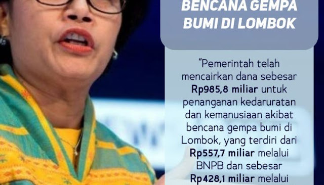 Pemerintah Kucurkan Dana Rp985 Miliar untuk Tangani Bencana Lombok