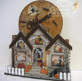 wood halloween house side view